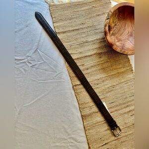 Lucchese Dark Chocolate Brown Leather Belt